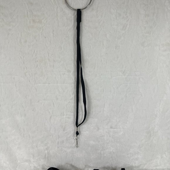 32 pc 3/8'' Black Flat Braid Lanyard with Black Safety Breakaway & Swivel Hook - Picture 2 of 5